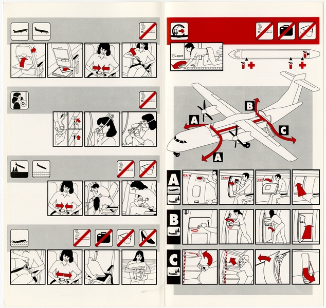 Image: safety information card: Atlantic Southwest Airlines (ASA) / Delta Connection, ATR 72