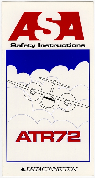 Image: safety information card: Atlantic Southwest Airlines (ASA) / Delta Connection, ATR 72