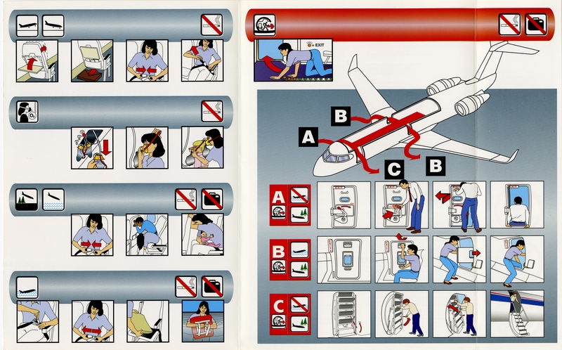 Image: safety information card: Atlantic Southwest Airlines (ASA) / Delta Connection, Canadair Regional Jet CL-65