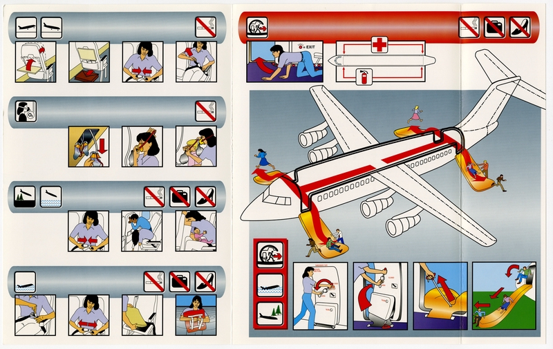Image: safety information card: Atlantic Southwest Airlines (ASA) / Delta Connection, British Aerospace BAe-146-200