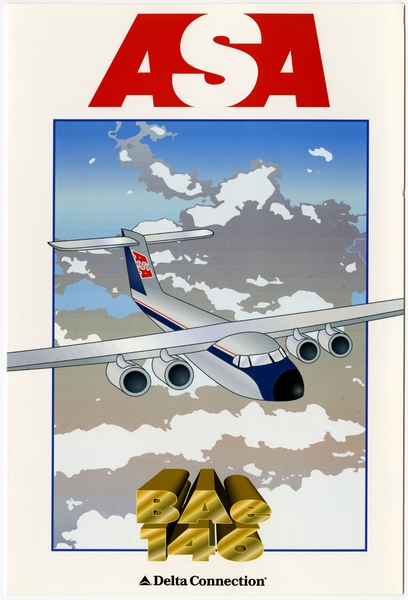 Image: safety information card: Atlantic Southwest Airlines (ASA) / Delta Connection, British Aerospace BAe-146-200