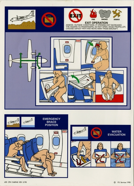 Image: safety information card: American Eagle, ATR