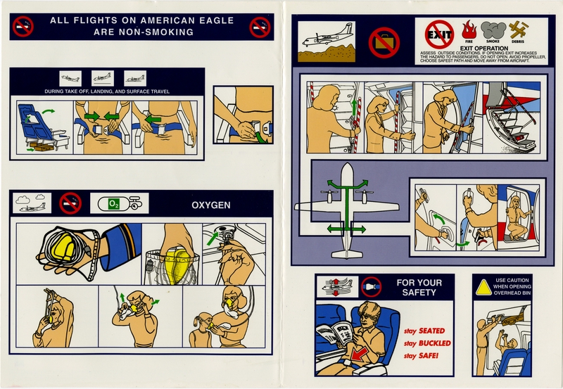 Image: safety information card: American Eagle, ATR