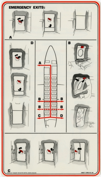Image: safety information card: Ansett, Fokker F.27