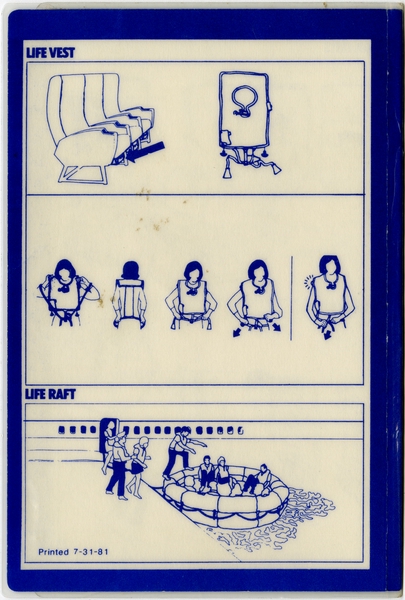 Image: safety information card: Arrow Airways, Boeing 707