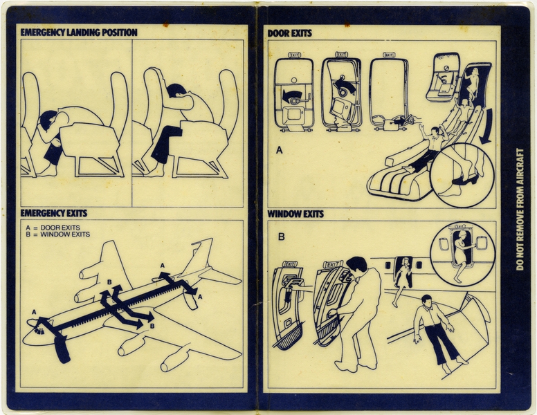 Image: safety information card: Arrow Airways, Boeing 707