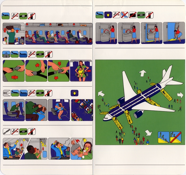 Image: safety information card: British Airways, Boeing 777