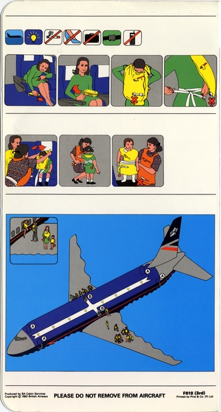 Image: safety information card: British Airways, Boeing 737-200