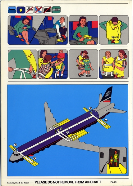 Image: safety information card: British Airways, Airbus A320