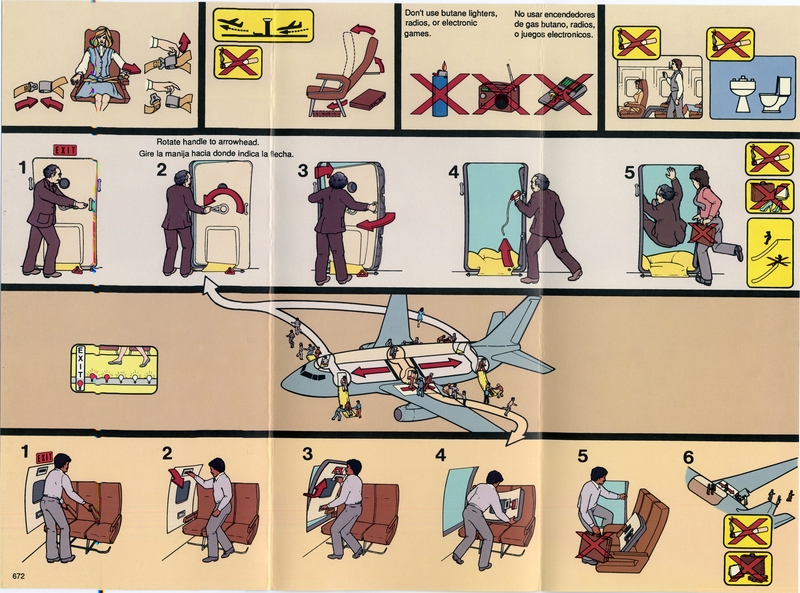 Image: safety information card: Braniff Inc., Boeing 737-200