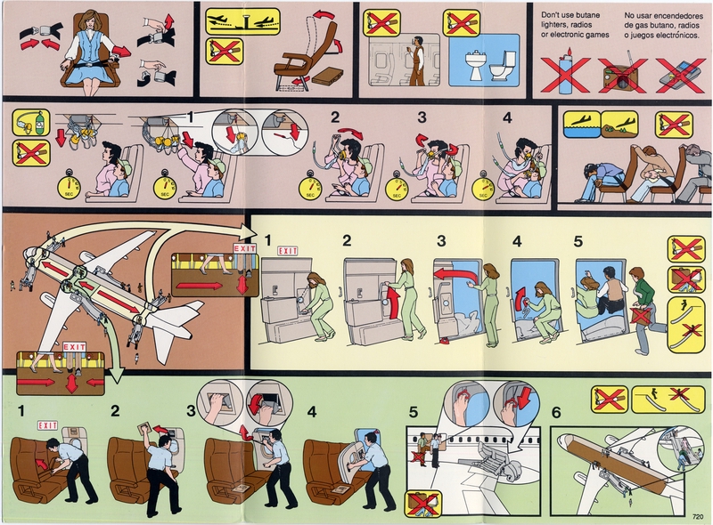 Image: safety information card: Braniff Inc., Airbus A320