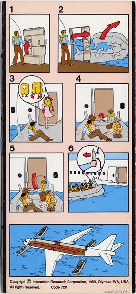 Image: safety information card: Braniff Inc., Airbus A320