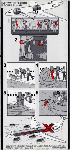 Image: safety information card: Braniff International, Emerald Airlines, Boeing 727-200