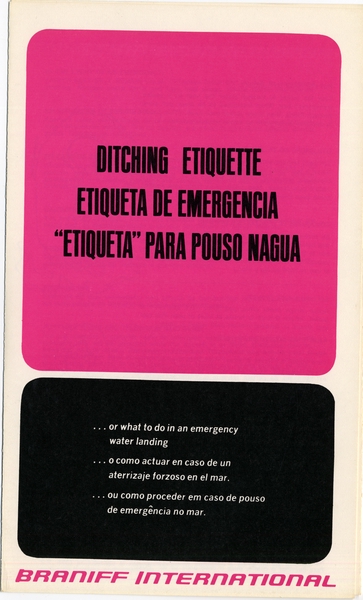 Image: safety information card: Braniff International