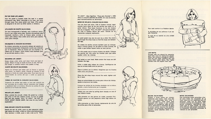 Image: safety information card: Braniff International