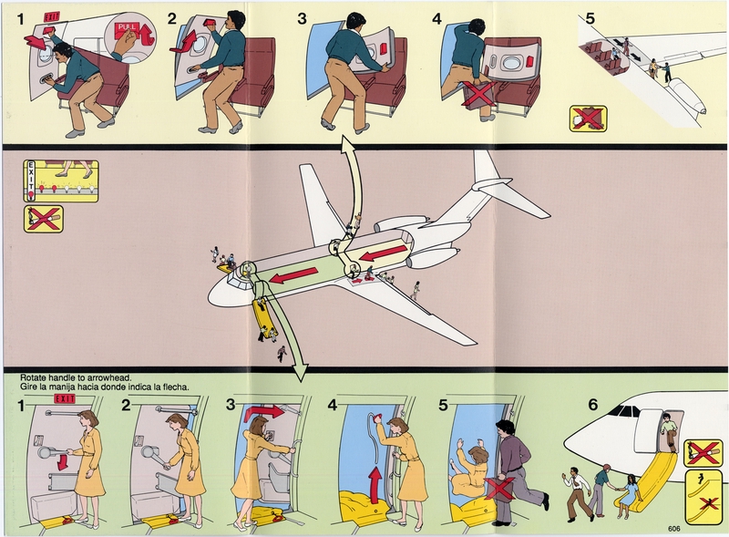 Image: safety information card: Braniff Inc., BAC One-Eleven 200