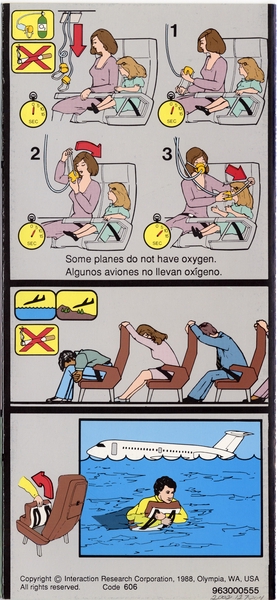 Image: safety information card: Braniff Inc., BAC One-Eleven 200
