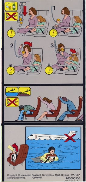 Image: safety information card: Braniff Inc., BAC One-Eleven 400
