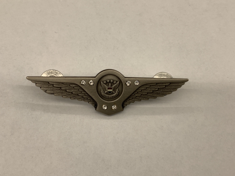 Image: flight attendant wings / service pin: United Airlines, 35 to 39 years