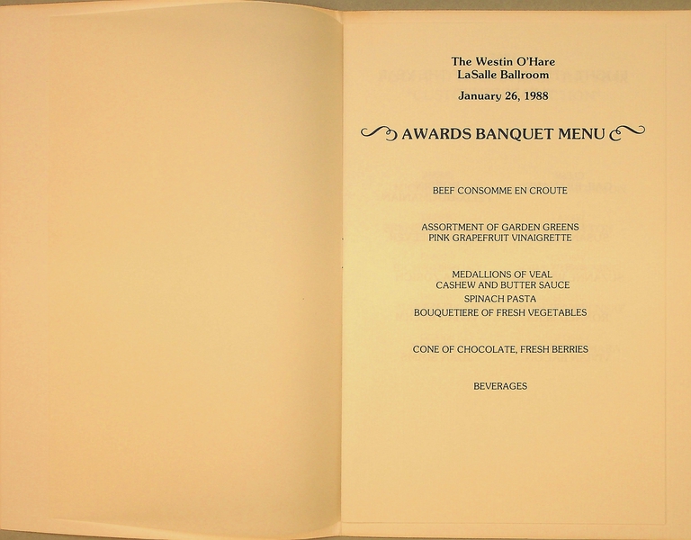 Image: event program: United Airlines, Inflight Services Division Annual Awards 1987
