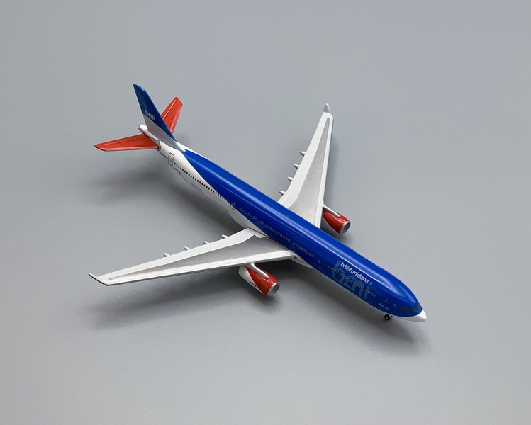 Image: miniature model airplane: BMI British Midland, Airbus A330