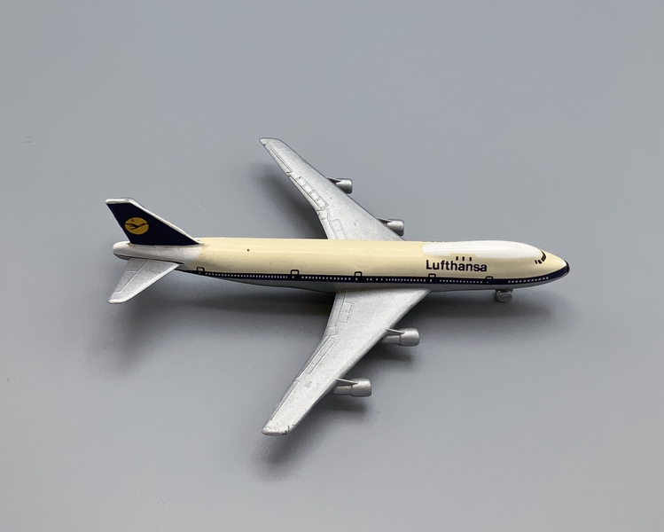 Image: miniature model airplane: Lufthansa German Airlines, Boeing 747