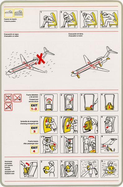 Image: safety information card: Air Austral, McDonnell Douglas MD 81/83