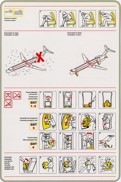 Image: safety information card: Air Austral, McDonnell Douglas MD 81/83