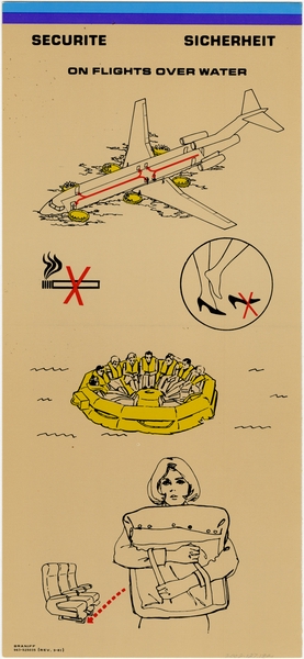 Image: safety information card: Braniff International, Boeing 727-200