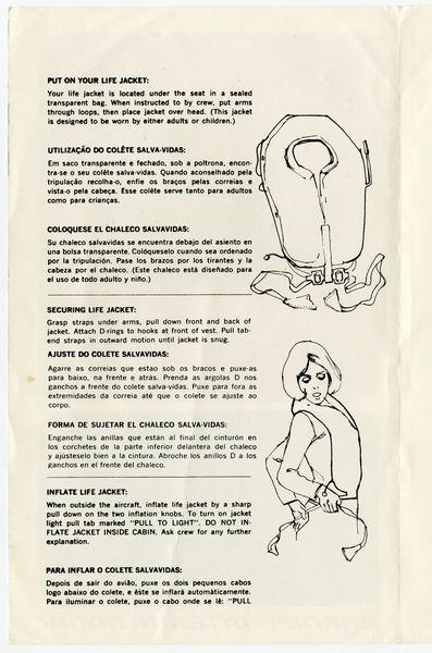 Image: safety information card: Braniff International