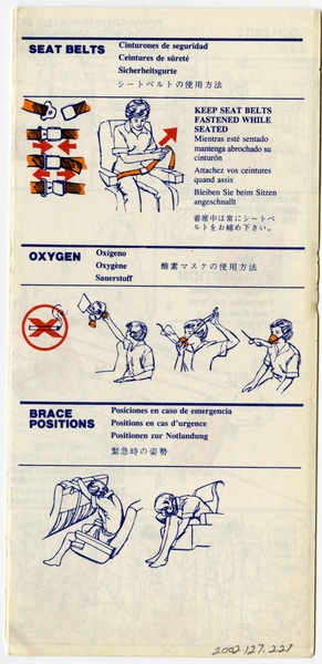 Image: safety information card: Delta Air Lines, Boeing 767-232