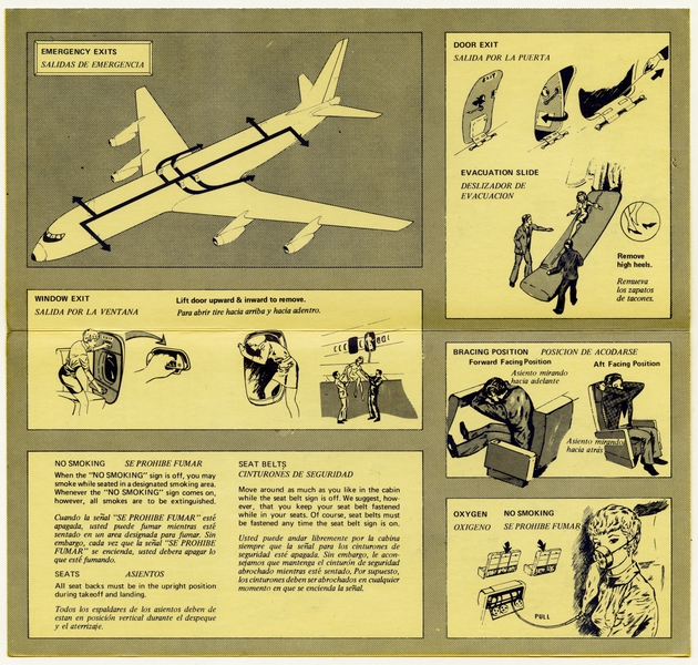 Image: safety information card: Delta Air Lines, Douglas DC-8-51