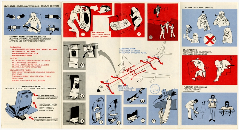 Image: safety information card: Delta Air Lines, Douglas DC-8-61