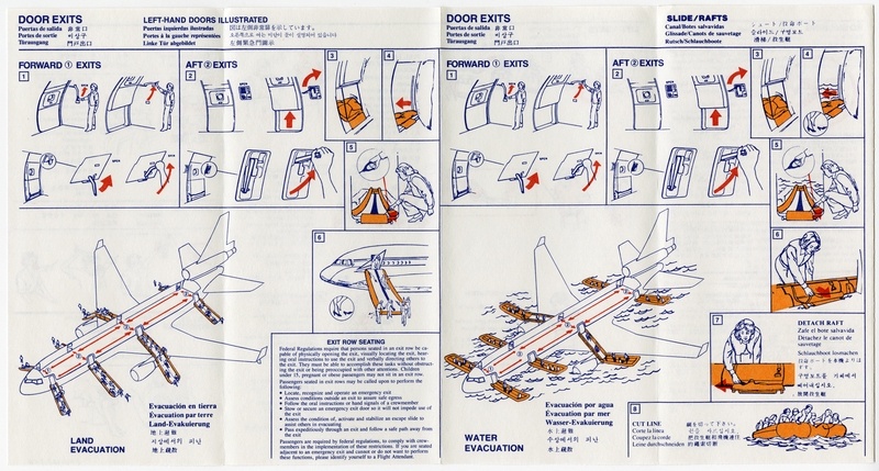 Image: safety information card: Delta Air Lines, McDonnell Douglas MD-11
