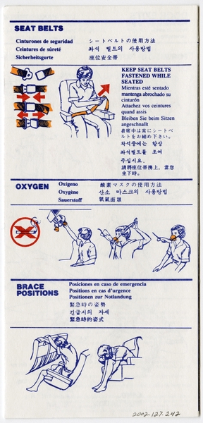 Image: safety information card: Delta Air Lines, McDonnell Douglas MD-11