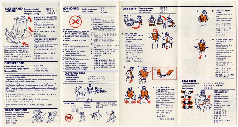 Image: safety information card: Delta Air Lines, McDonnell Douglas MD-88