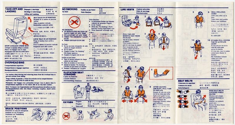 Image: safety information card: Delta Air Lines, Boeing 727-200