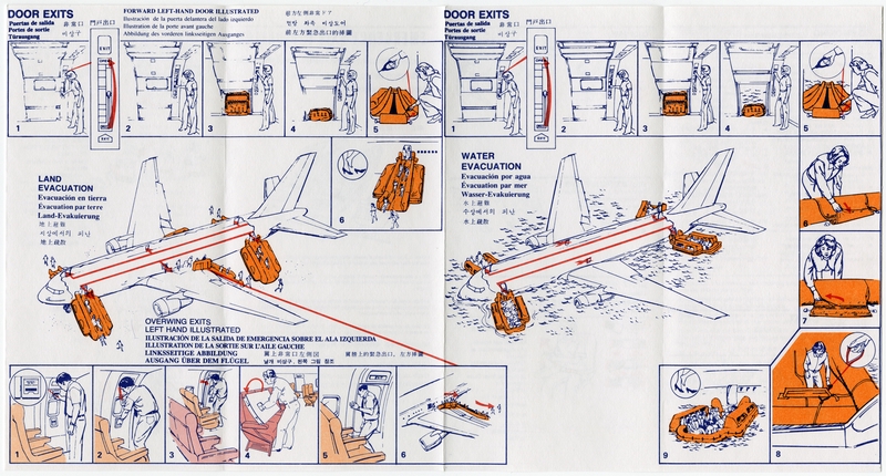 Image: safety information card: Delta Air Lines, Boeing 767-200