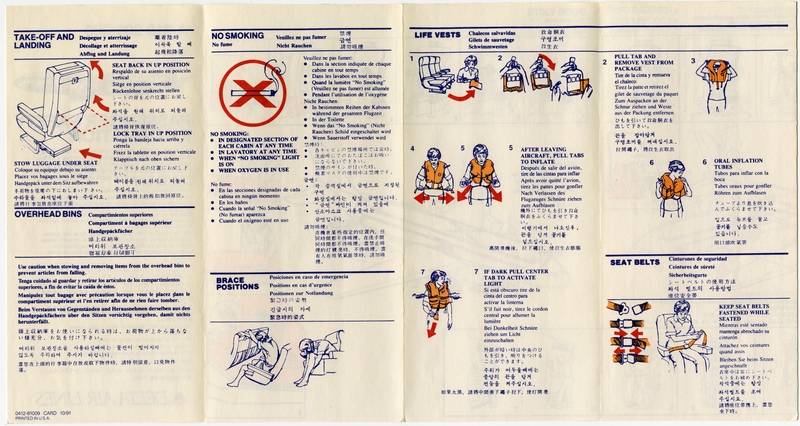 Image: safety information card: Delta Air Lines, Airbus A310-200/300