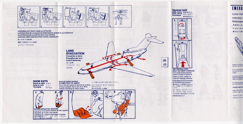 Image: safety information card: Delta Air Lines, Boeing 727-200