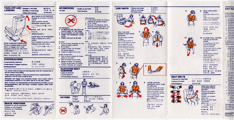 Image: safety information card: Delta Air Lines, Boeing 727-200