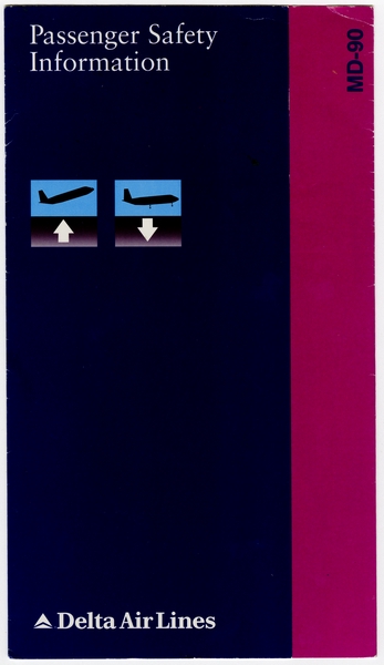 Image: safety information card: Delta Air Lines, McDonnell Douglas MD-90