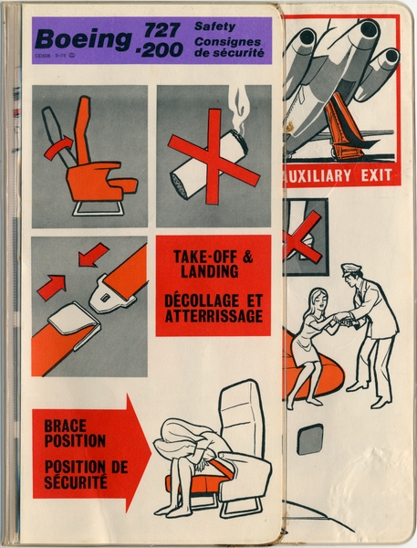 Image: safety information card: CP Air, Boeing 727-200