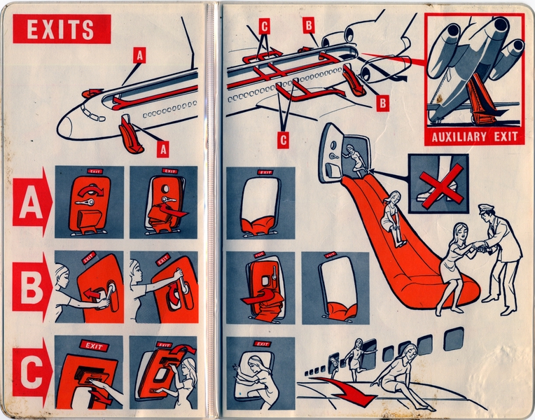 Image: safety information card: CP Air, Boeing 727-200
