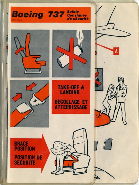 Image: safety information card: CP Air, Boeing 737