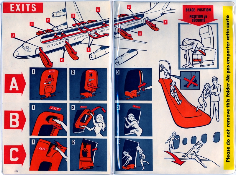 Image: safety information card: CP Air, Douglas DC-8-63