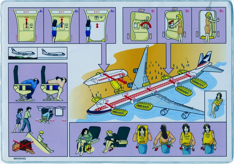 Image: safety information card: Cathay Pacific Airways, Boeing 747-400