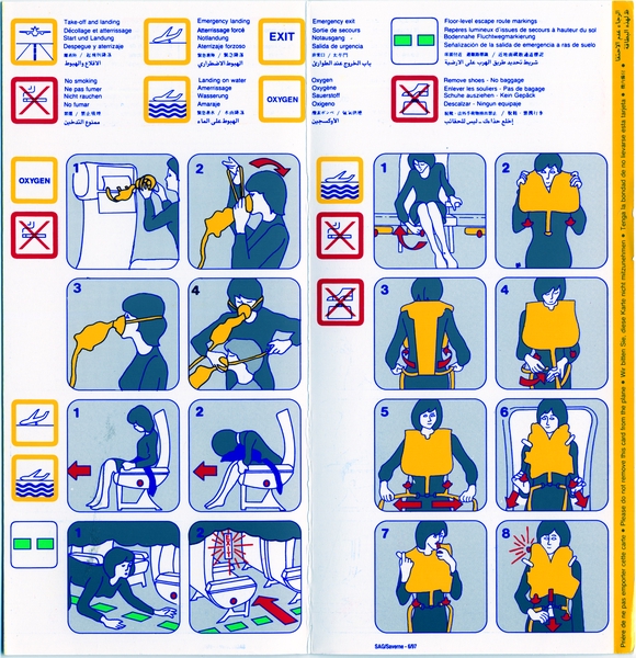 Image: safety information card: ChallengAir, McDonnell Douglas DC-10-30