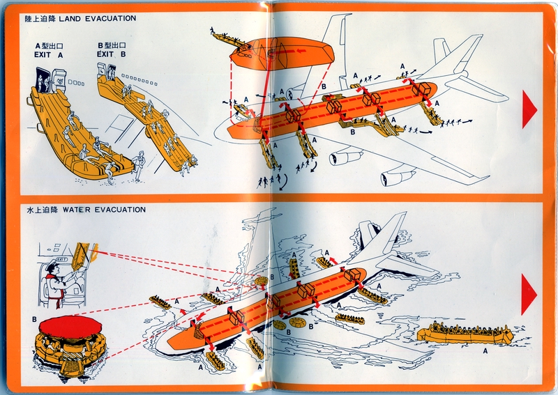 Image: safety information card: China Airlines, Boeing 747-200