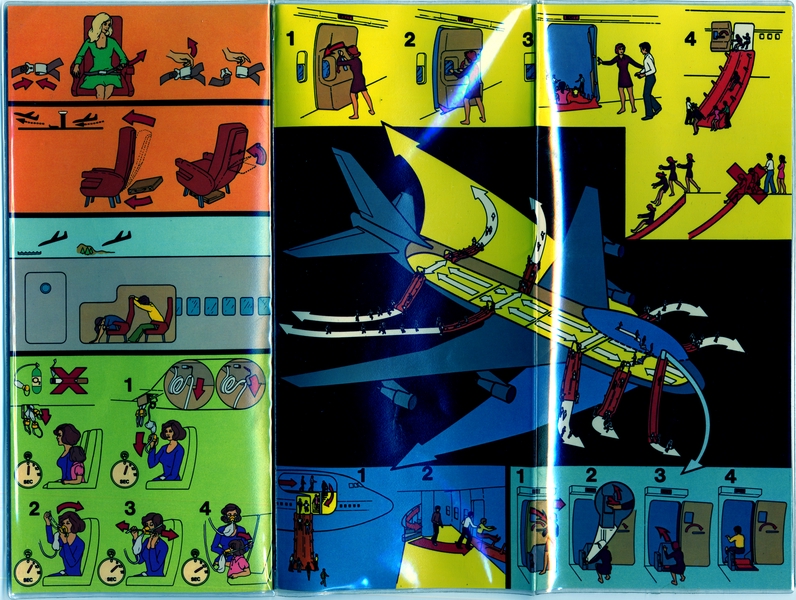 Image: safety information card: China Airlines, Boeing 747SP